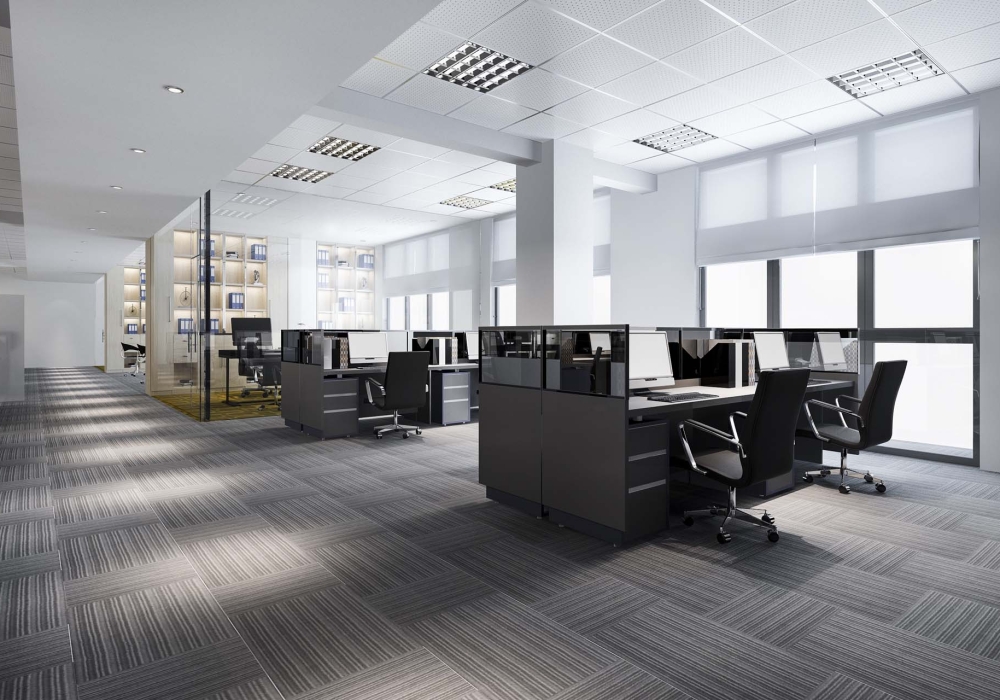 3d rendering business meeting and working room on office building